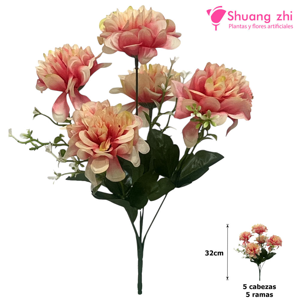 Flor Mini 32CM 5 Ramas Color Rosa?1787613566