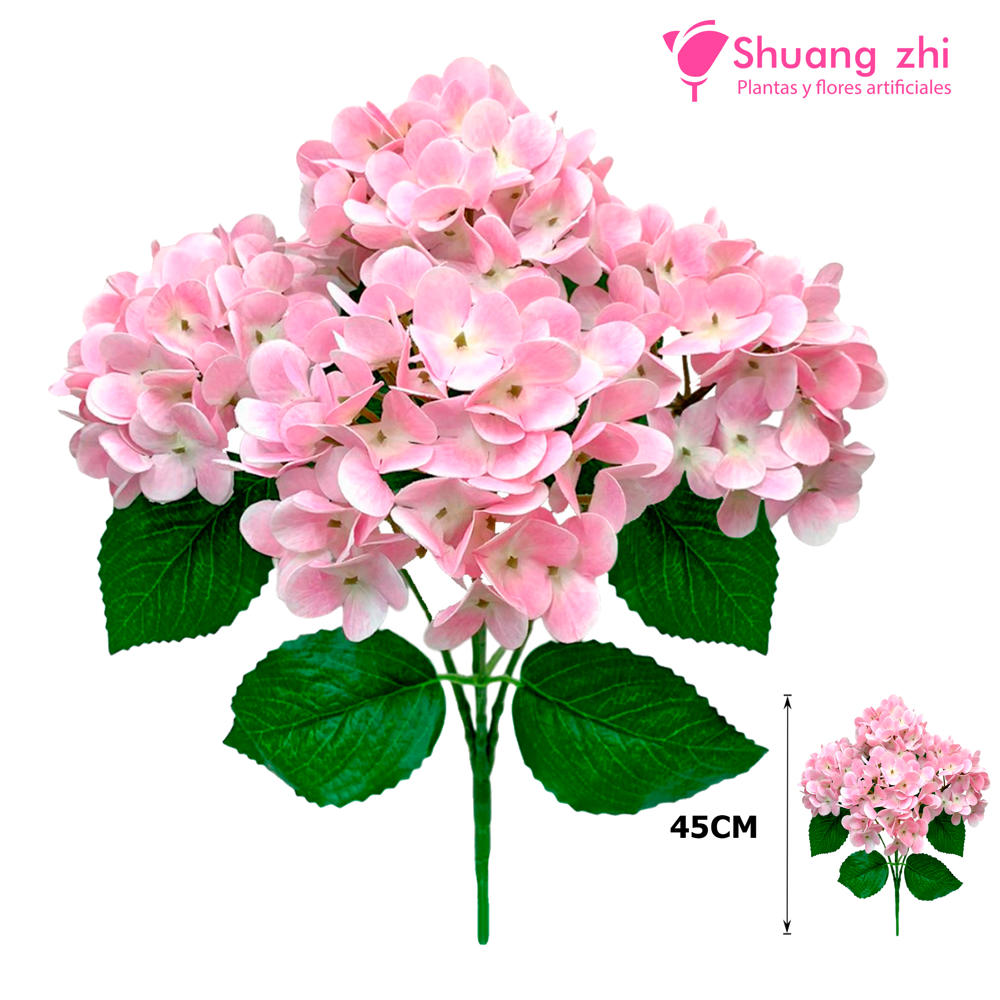 Ramo Hortensia 45CM Rosa claro?1791543551