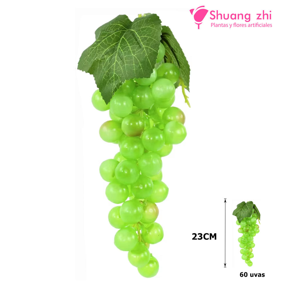 Racimo de Uva Artificial 60/u - 23CM Verde?1790829285