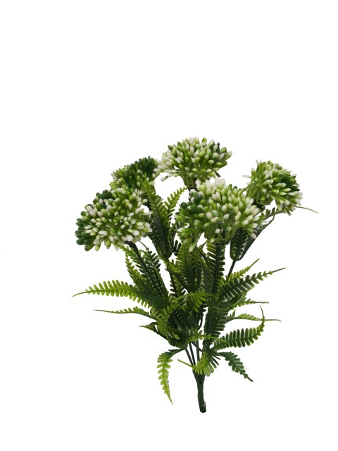 Flor mini 30cm color verde/blanco