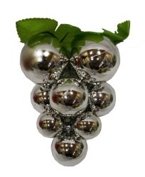 Colgante uva de navidad 14cm color plata