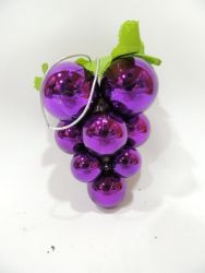 Colgante uva de navidad 14cm color morado