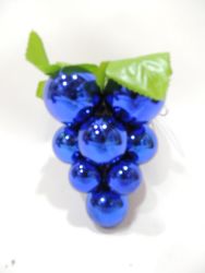 Colgante uva de navidad 14cm color azul