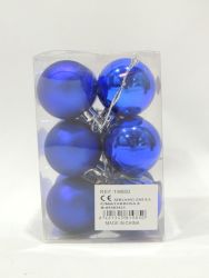 Caja 12 unid bolas navidad color azul 4cm diametro