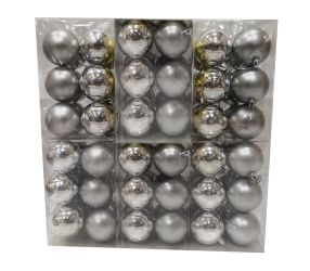 Caja 12 unid bolas navidad color plata 4cm diametro
