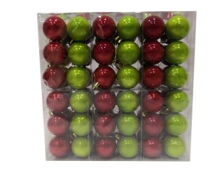 Caja 12 unid bolas navidad color rojo y verde 4cm diametro