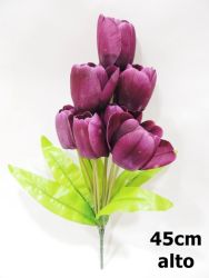 Ramo de tulipanes 45cm color lila ref 0252_2