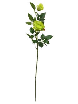 Rosa larga 2 cabezas 85cm color verde limon
