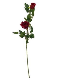Rosa larga 2 cabezas 85cm color rojo