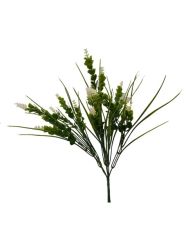 Rama hoja verde con blanco 40cm