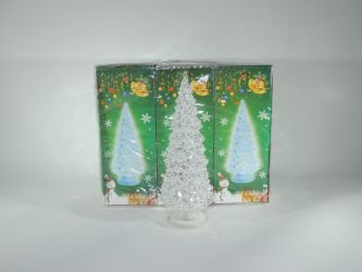 Árbol de Navidad escarchado mediano con luces de colores 20cm x 8cm