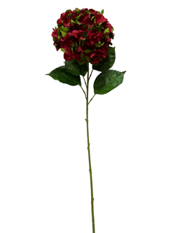 Flor ortencia 83cm color Rojo/Verde