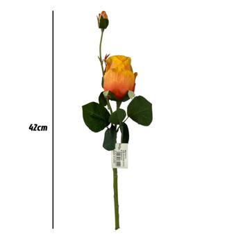 Flor rosa 42cm color Naranja
