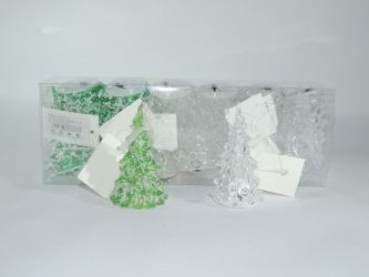 Árbol de navidad pequeño combinado verde blanco 8.5cm x 4.5cm