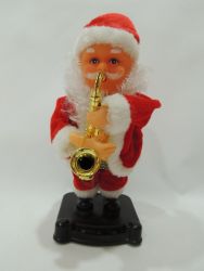 Papanoel con trompeta musical con movimiento 30cm