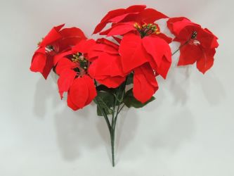 Flor de pascua 7 flores xxcm color rojo