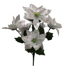 Flor Pascua Plata 33CM