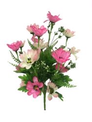 Flor mini XXcm color blanco y rosa