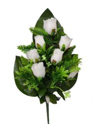 Flor ramo santo 3 hojas color blanco
