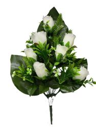 Flor ramo santo 3 hojas color beige