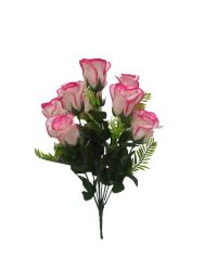 Flor ramo XXcm color blanco/rosa