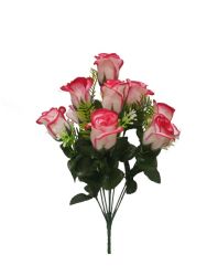 Flor ramo XXcm color blanco/fucsia