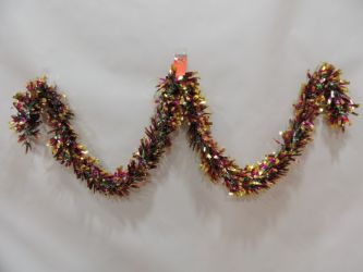 Espumillon navidad color verde. morado. dorado 200cm