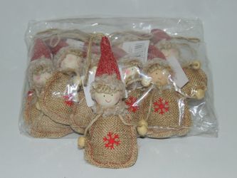 Colgante muñeca navidad con copo nieve 13cm