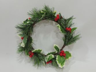 Corona Acebo navidad 20cm diametro ref 7380