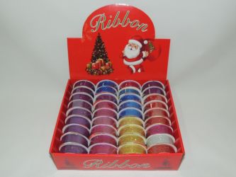 Cinta navidad escarchado 5 colores 3cm grosor
