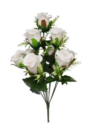 Flor ramo santo 43CM / 10 Cabezas Color Blanco