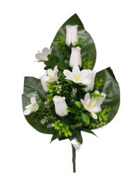 Flor ramo santo 3 hojas color blanco