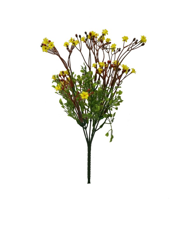 Flor mini 30cm color amarillo