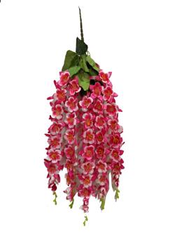 Flor de colgar 5 ramas 70cm color fucsia
