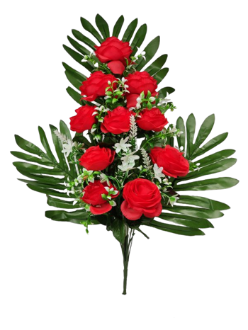 Flor ramo 60cm 14 cabezas color rojo