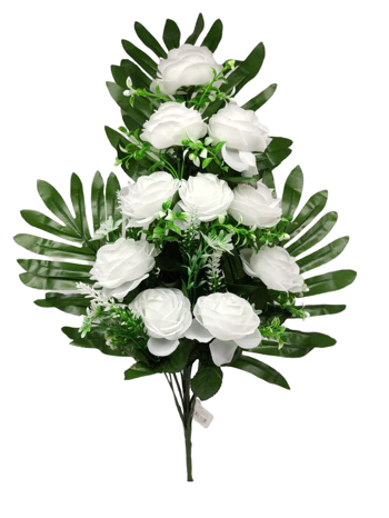 Flor ramo 60cm 14 cabezas color blanco