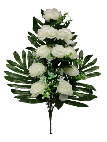 Flor ramo 60cm 14 cabezas color beige