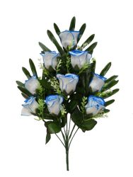 Flor ramo santos color azul/blanco