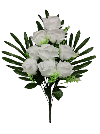 Flor ramo santos color blanco