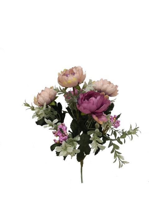 Flor mini 32cm color rosa/blanco
