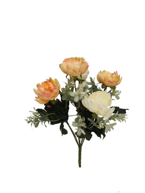 Flor mini 32cm color naranja/beige