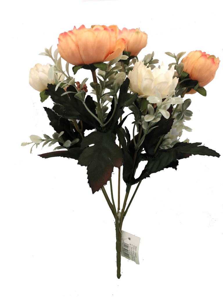 Flor mini 32cm color beige/naranja