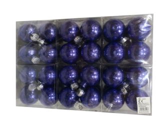 Caja 4 unid bolas de navidad color azul 10cm diametro