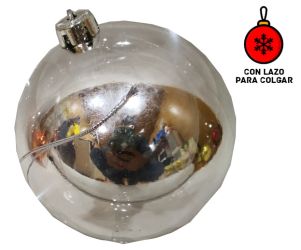 Bola de navidad 1 unid - 20cm diametro color plata