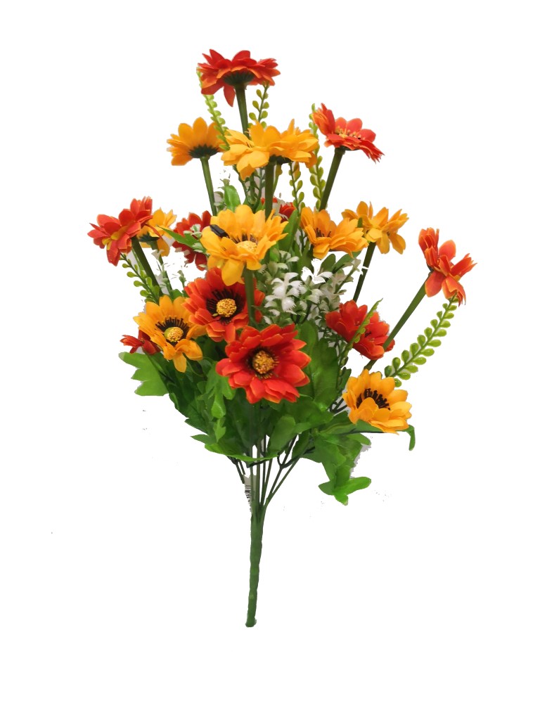 Flor ramo 45cm color naranja/amarillo