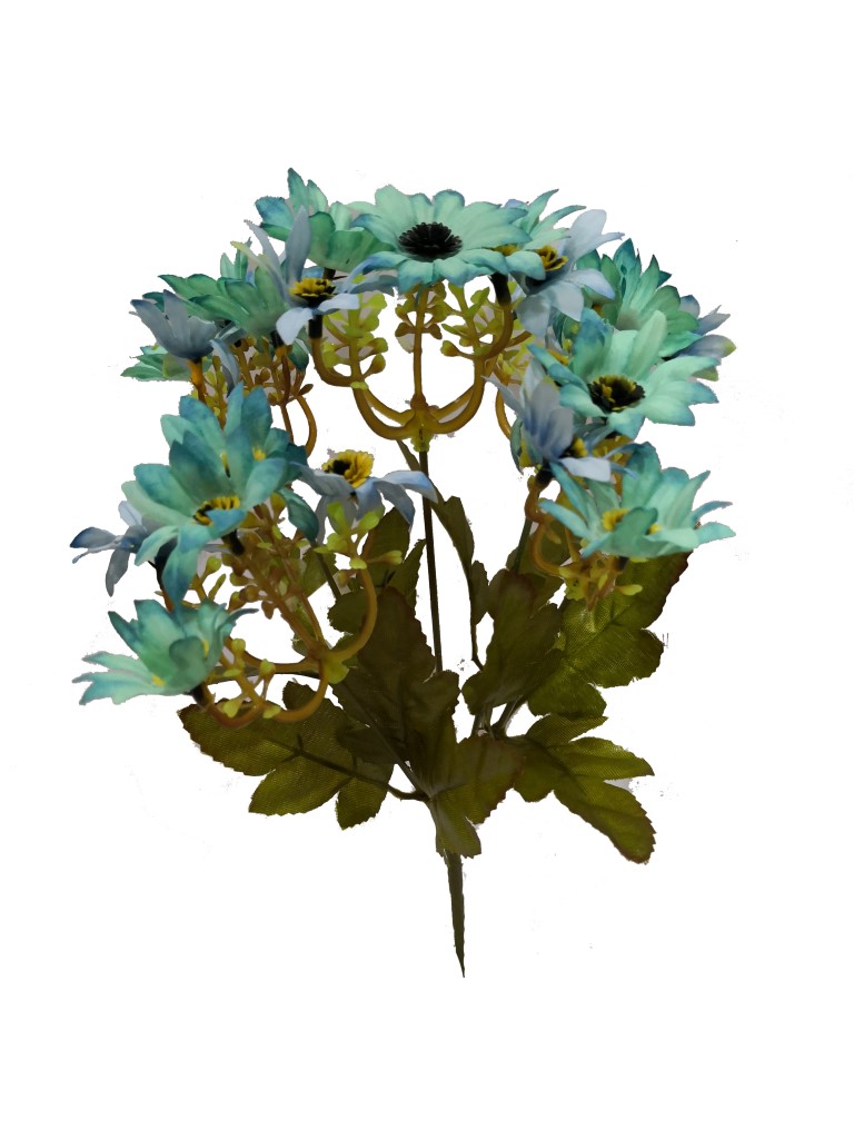Flor mini 30cm color turquesa