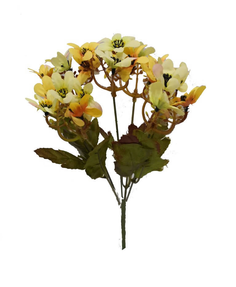 Flor mini 30cm color amarillo/beige