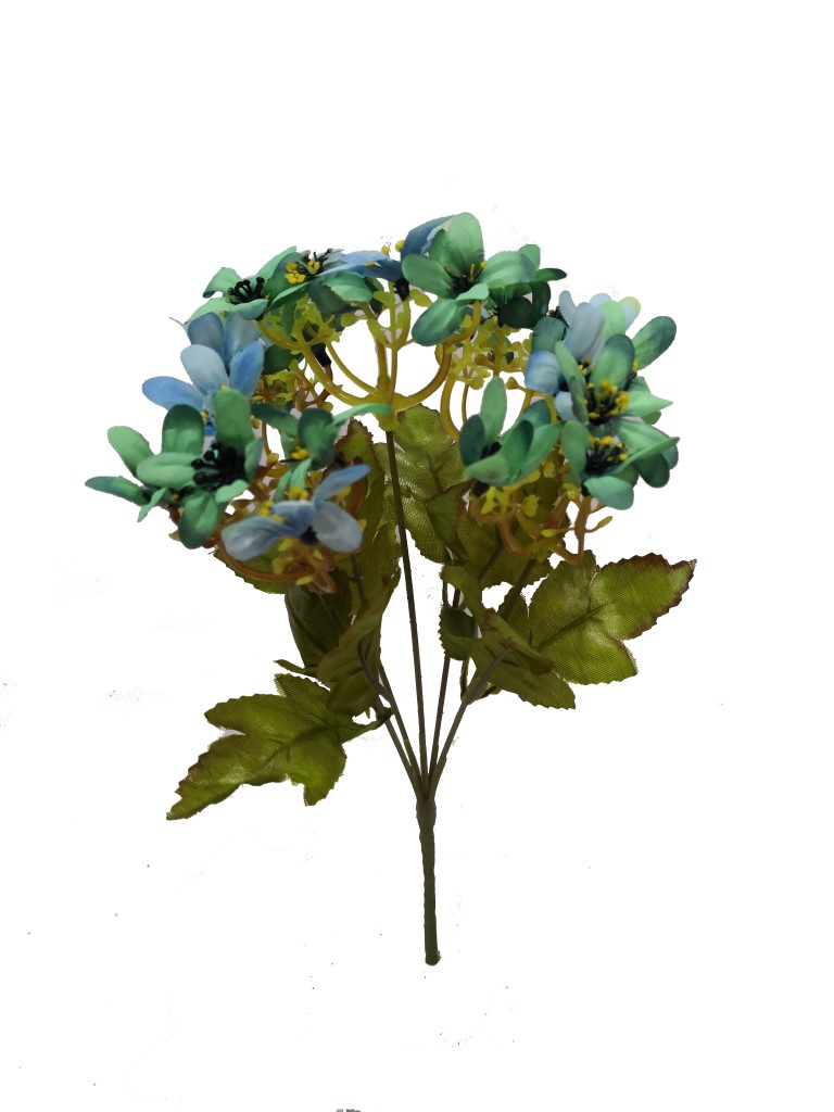 Flor mini 30cm color turquesa