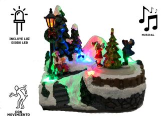 Adorno Musical 15x10cm con luces y movimiento