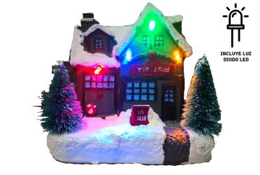 Casa de navidad 13x9cm con luces REF A